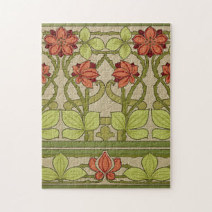 Frieze Border Art Nouveau Floral Jigsaw Puzzle