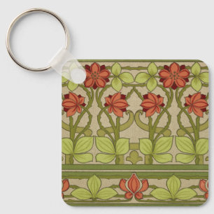 Frieze Border Art Nouveau Floral Key Ring