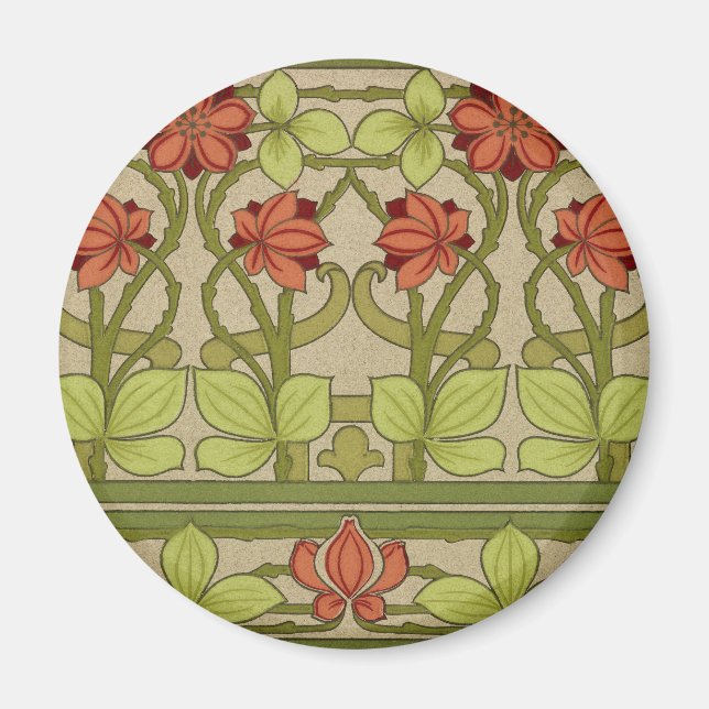 Frieze Border Art Nouveau Floral Magnet (Front)