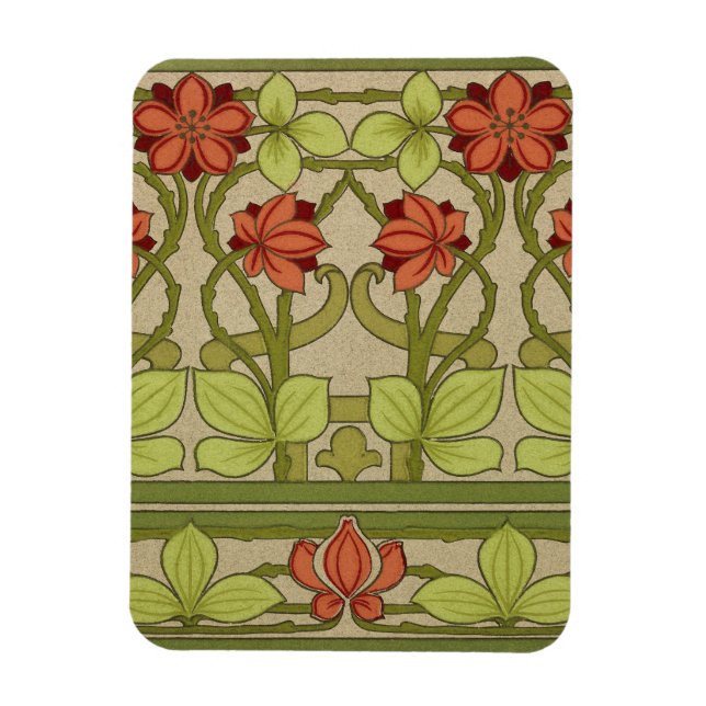Frieze Border Art Nouveau Floral Magnet (Vertical)