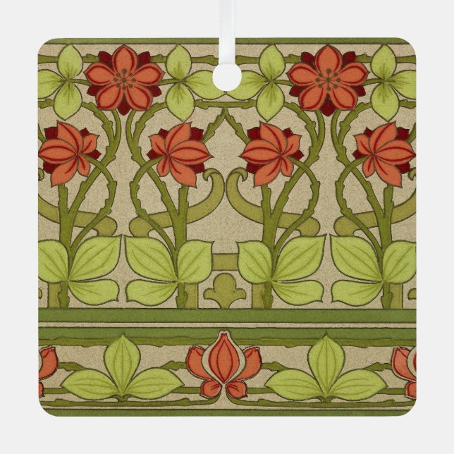 Frieze Border Art Nouveau Floral Metal Tree Decoration (Front)