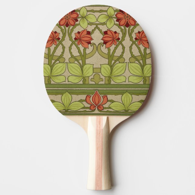 Frieze Border Art Nouveau Floral Ping Pong Paddle (Front)