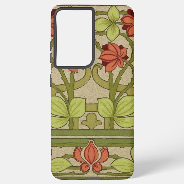 Frieze Border Art Nouveau Floral Samsung Galaxy S21 Ultra Case (Back)