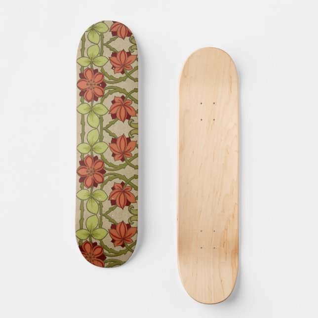 Frieze Border Art Nouveau Floral Skateboard (Front)