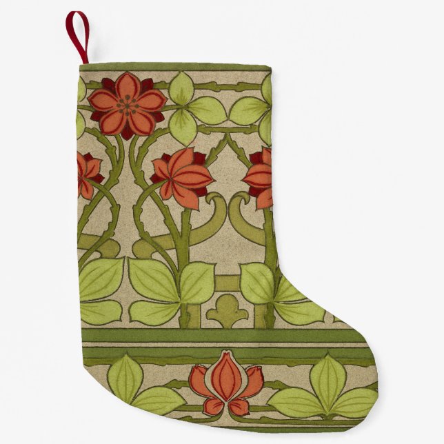 Frieze Border Art Nouveau Floral Small Christmas Stocking (Front)