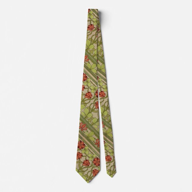 Frieze Border Art Nouveau Floral Tie (Front)