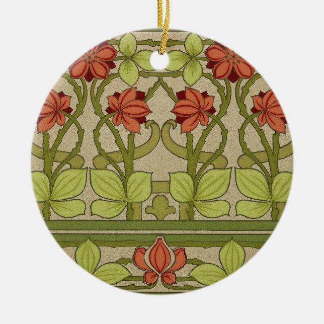 Frieze Border Art Nouveau Wallpaper Ceramic Tree Decoration (Front)