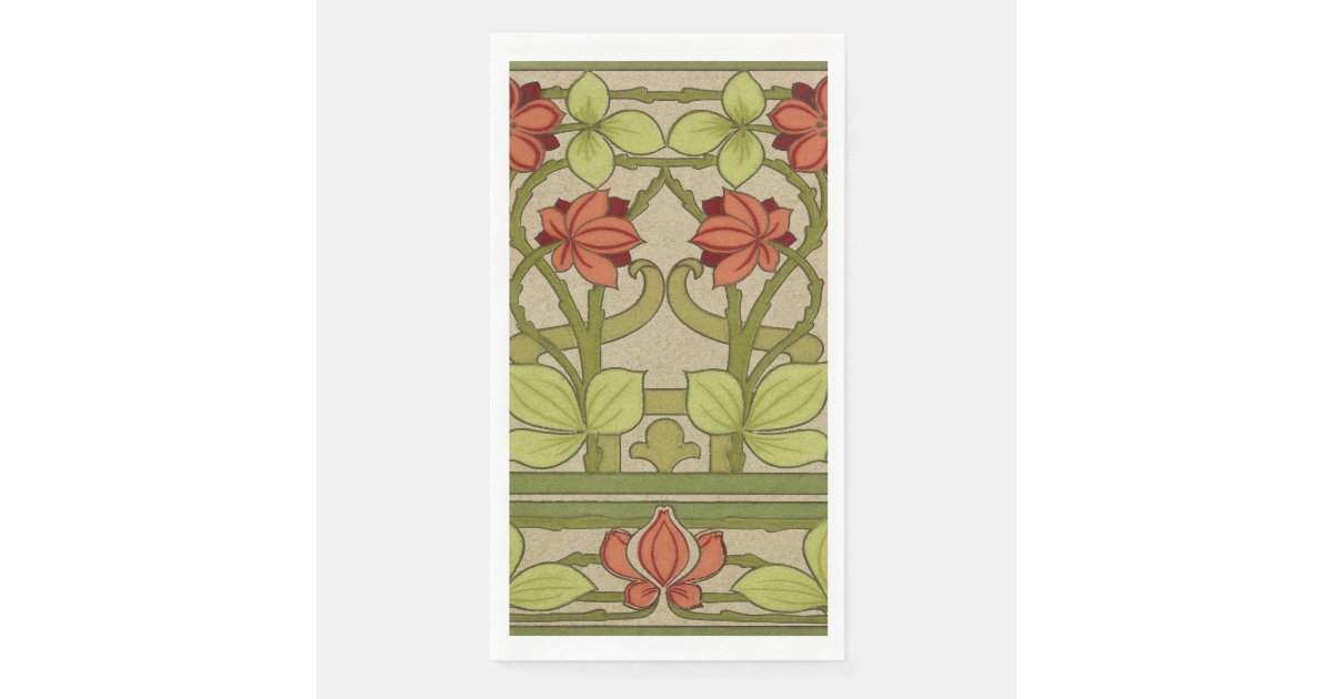 Frieze Border Art Nouveau Wallpaper Napkin Zazzle