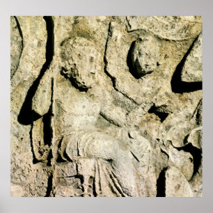 Frieze depicting King Priam and Hecuba Poster