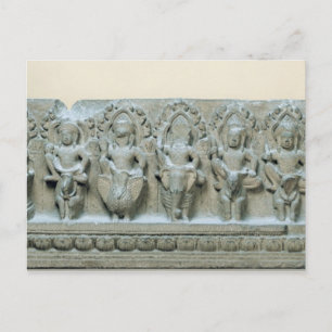 Frieze depicting nine divinities postcard