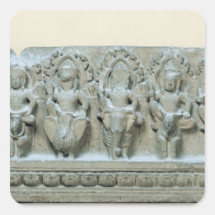 Frieze depicting nine divinities square sticker