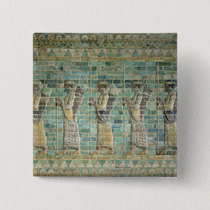 Frieze of archers 15 cm square badge