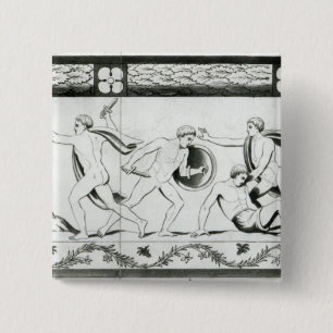 Frieze on the Pillar of the Grotta del 15 Cm Square Badge