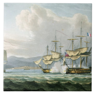 Frigate action in Vizagapatam Roads, off India, 18 Tile