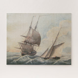 Frigate in a swell 17th century jigsaw puzzle