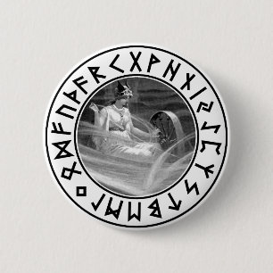 Frigg Rune Shield 6 Cm Round Badge