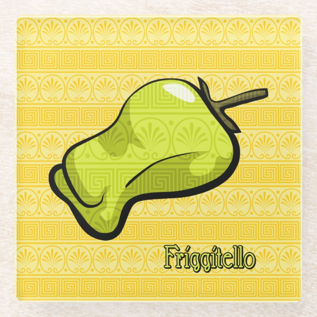 Friggitello Chilli Pepper Glass Coaster (Front)