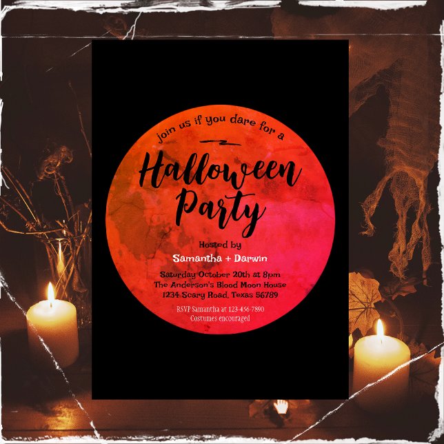 Fright Night Blood Moon Halloween Party Invitation (Creator Uploaded)