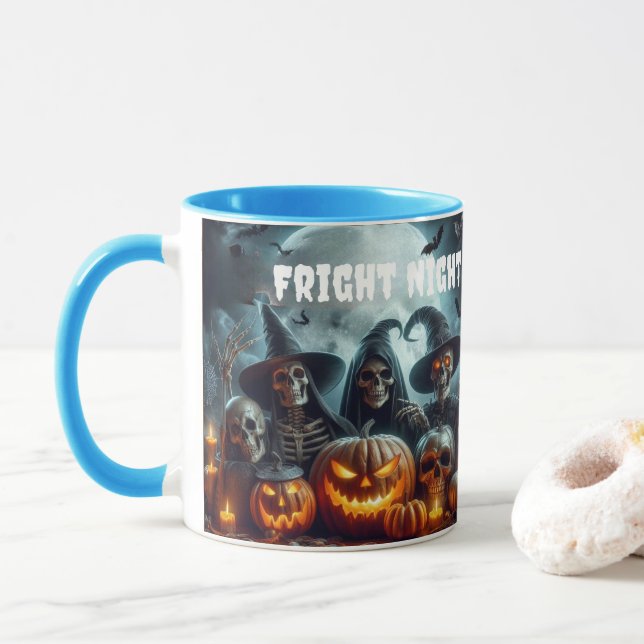 Fright night Halloween Mug (With Donut)