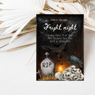 Fright Night Halloween Party - Bat Cave Theme Invitation