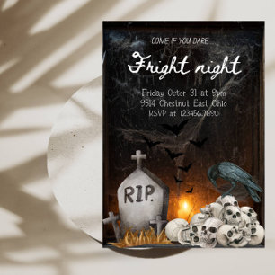 Fright Night Halloween Party- Spooky Haunted House Invitation