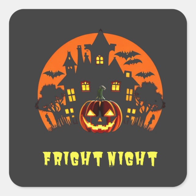 Fright Night Halloween Square Sticker (Front)