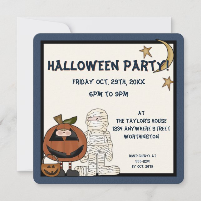 Fright Night Monsters 2 Halloween Party Invite (Front)