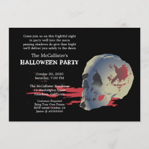 Fright Night Skull Halloween Costume Party Invitation