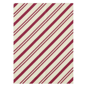 "Fright Night Stripes" Burgundy and White Tablecloth