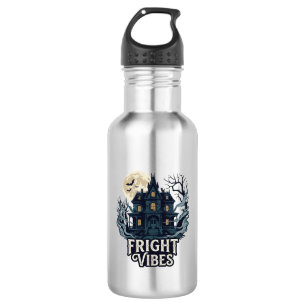 Fright Vibes Haloween Haunted House Full Moon Bats 532 Ml Water Bottle