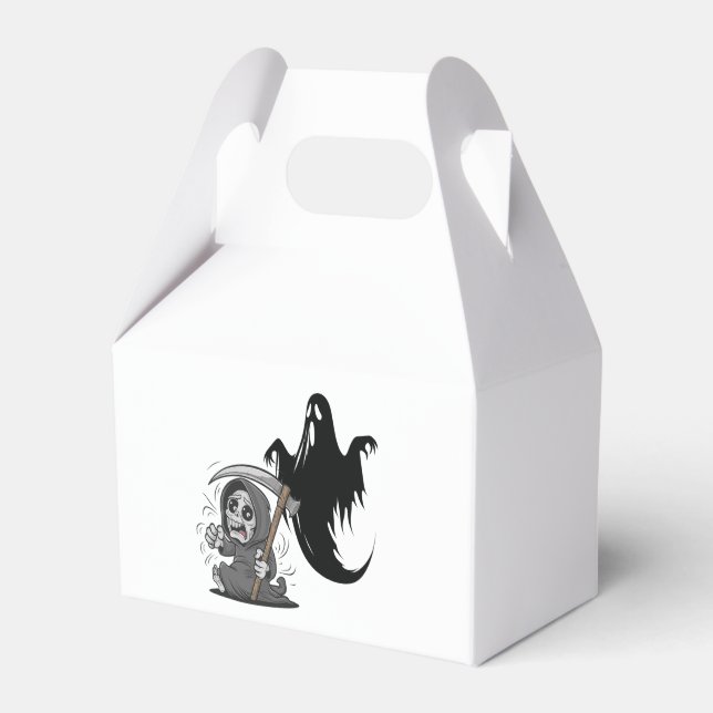 Frightened grim reaper and ghost. favour box (Front Side)