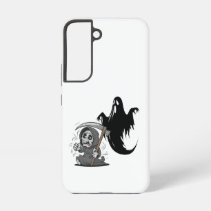 Frightened grim reaper and ghost. samsung galaxy case