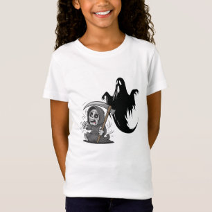Frightened grim reaper and ghost. T-Shirt