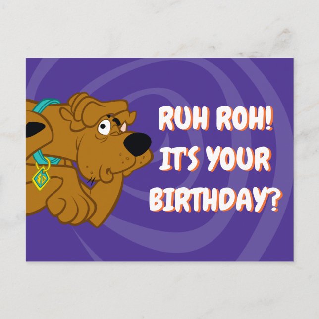 Frightened Scooby-Doo Birthday Postcard (Front)