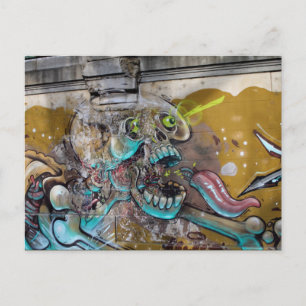 Frightened Skull Postcard