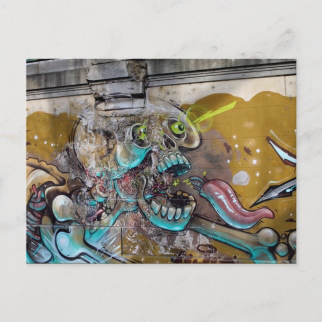 Frightened Skull Postcard (Front)