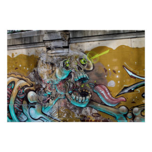 Frightened Skull Poster
