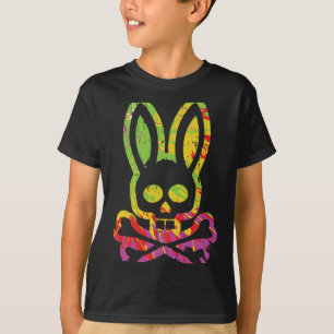 Frightening Bunny Rabbit Face Tie Dye Happy Easter T-Shirt