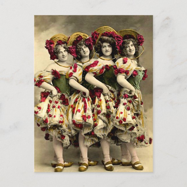 Frightening Cancan Dancers Postcard (Front)