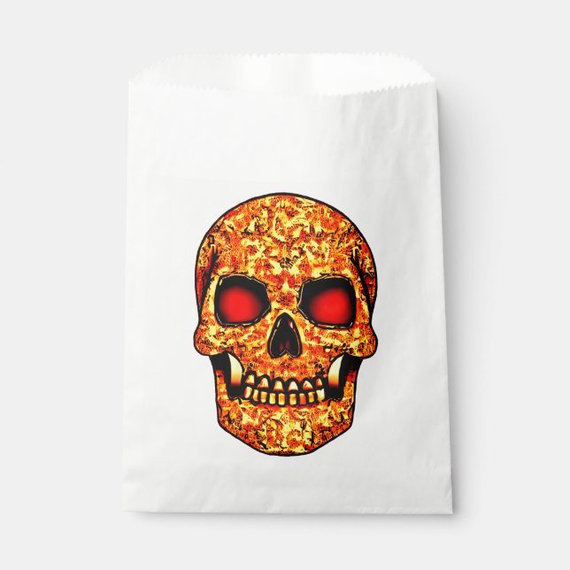 Frightening Halloween skull with red eyes  Favour Bags (Front)