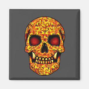 Frightening Halloween skull with red eyes  Magnet