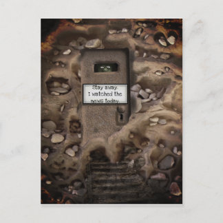 Frightening News on TV Postcard