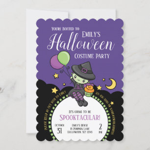 Frightfully Cute Halloween Witch Invitation