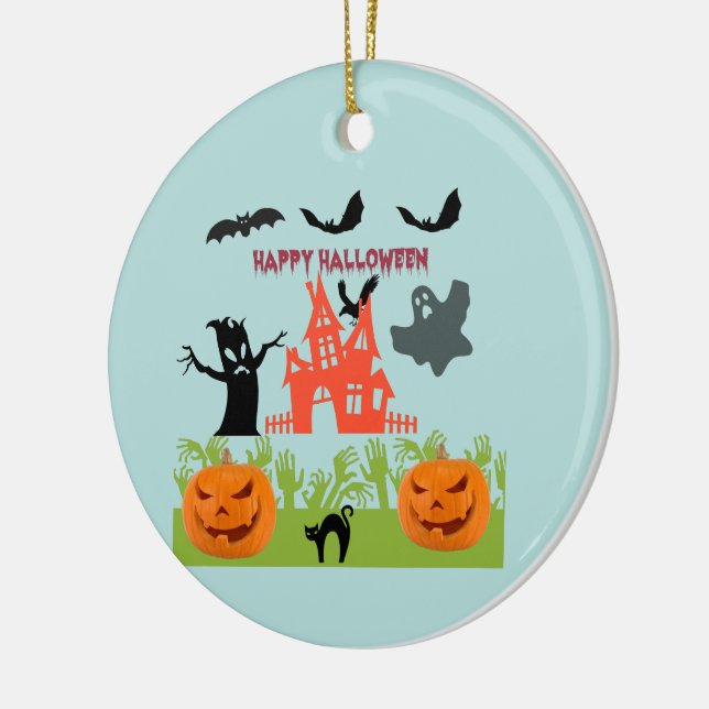 Frightfully Delightful  Halloween Ceramic Tree Decoration (Left)