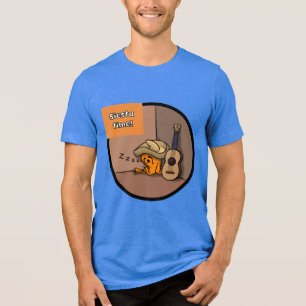 Frijole Frog Siesta Men's Blue T-Shirt Tri-Blend Shirt