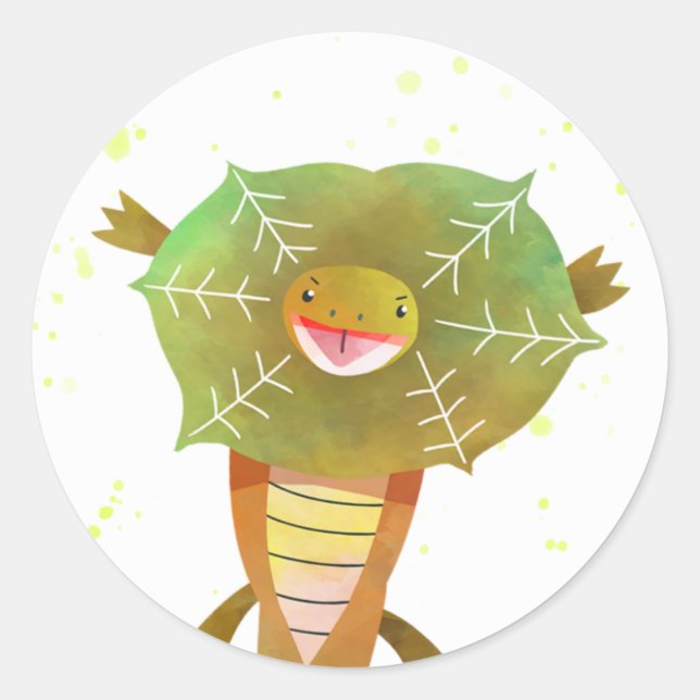 Frilled Lizard Reptile Birthday Party Stickers (Front)