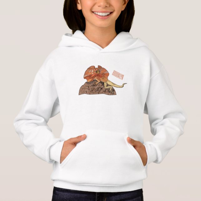 Frilled-neck lizard cartoon illustration (Front)