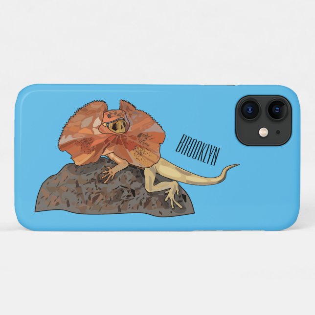 Frilled-neck lizard cartoon illustration Case-Mate iPhone case (Back (Horizontal))