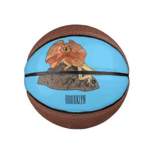 Frilled-neck lizard cartoon illustration mini basketball