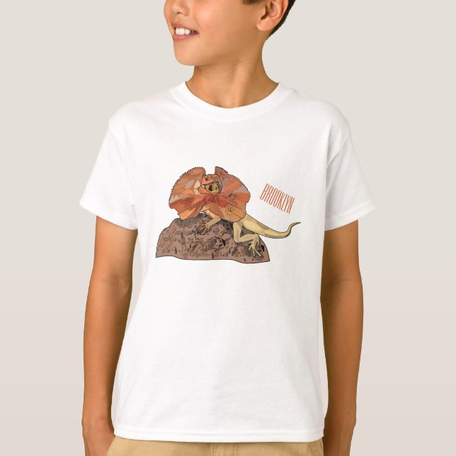 Frilled-neck lizard cartoon illustration T-Shirt (Front)